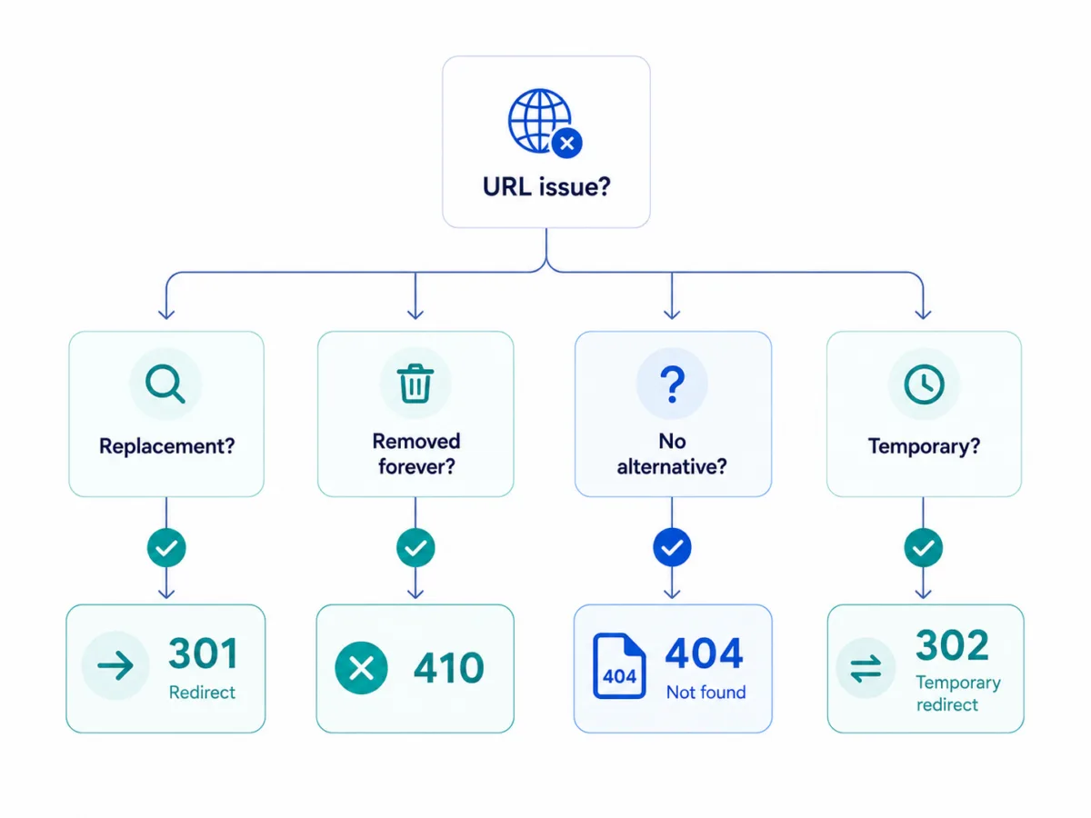 Friendly error page with an arrow leading back to the main path